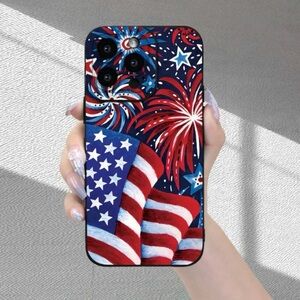 Apple iPhone Phone Case Fireworks Flags Shockproof TPU Case July 4